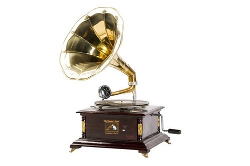 Grammophon mit trompete his - grammophon,