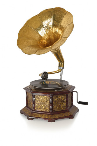 Trichtergrammophon messing - trichtergrammophon,