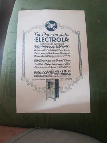 Gramophone electrola werbung - gramophone,