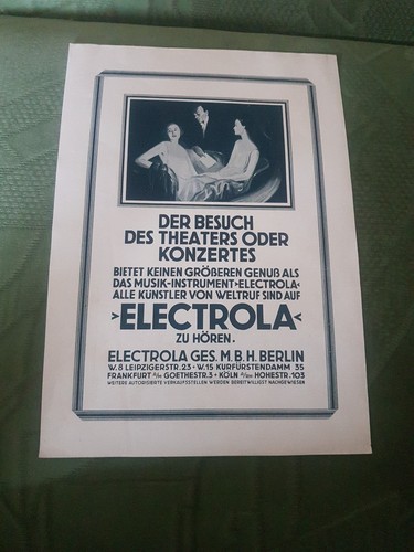 Gramophone electrola werbung - gramophone,