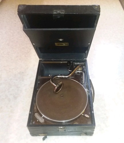 Antikes koffergrammophon hmv - koffergrammophon,