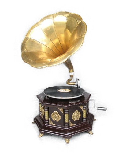 Grammophon holz braun - grammophon,